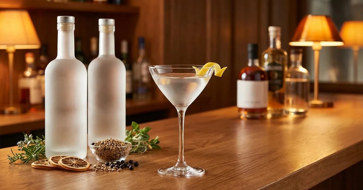 Collection of premium vodka spirits with crafted cocktail