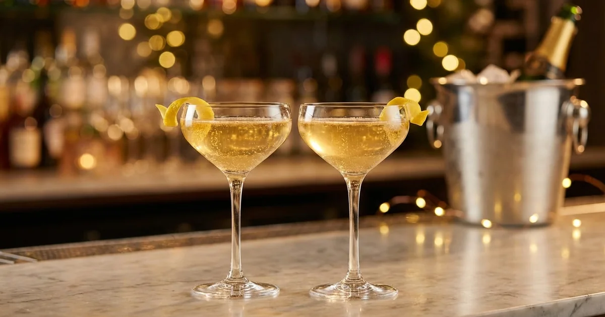 Professional New Year's Eve cocktail photograph for recipe guide